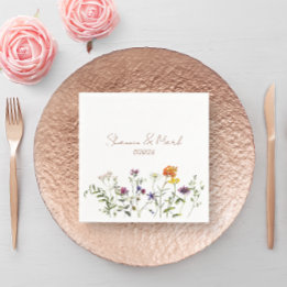 Hochzeitsservietten mit Wildblumengarten-Motiv Serviette