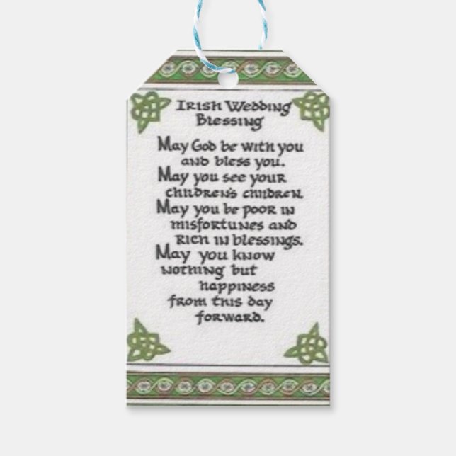 Hochzeitssessensack Geschenkanhänger (Vorderseite)