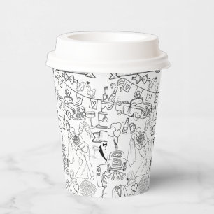 Hochzeitsshower-Brunch-Papierkaffeetassen Pappbecher
