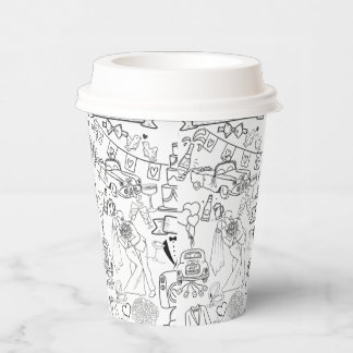 Hochzeitsshower-Brunch-Papierkaffeetassen Pappbecher