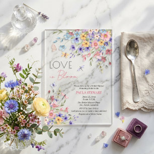 Hochzeitsshower Love in Bloom Libellen Acryleinladungen