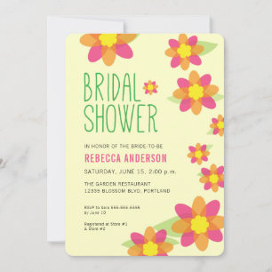 Hochzeitsshower mit leuchtenden Blumen Einladung