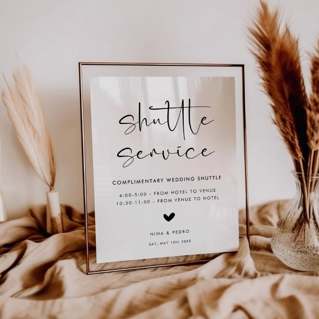 Hochzeitsshuttle-Service-Schild Poster (Von Creator hochgeladen)