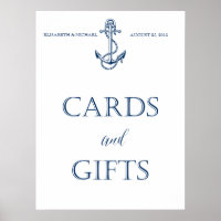 Hochzeitssignatur, CARDS und GIFTS, nautischer Sti