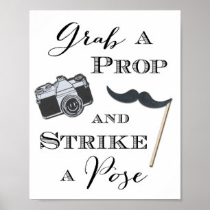Hochzeitssignen Fotobooth Poster Grab a Prop