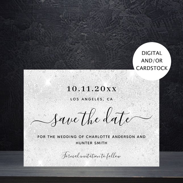 Hochzeitssilber-Glitzer Save The Date (Von Creator hochgeladen)
