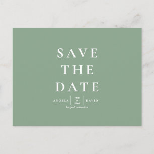 Hochzeitssimulation Modern Sage Save the Date Postkarte