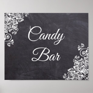 Hochzeitssing-Chalkboard-Look für Candy-Bar Poster