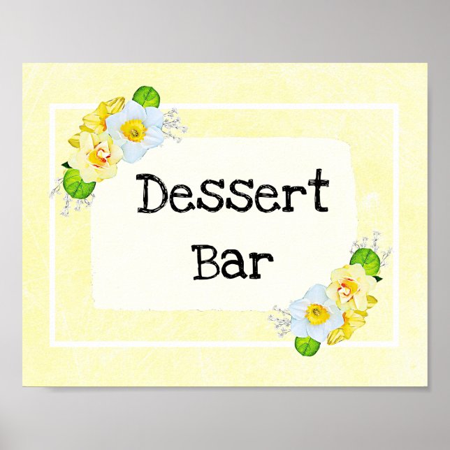 Hochzeitssing Dessert Bar Gelbe Blüte Poster (Vorne)