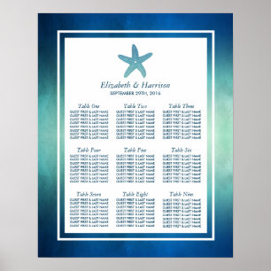 Hochzeitssitze am Strand von Starfish Poster