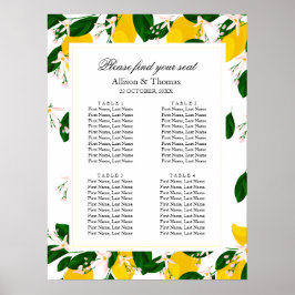 Hochzeitssitze Begrüßungsbanner Lemon gelb Poster