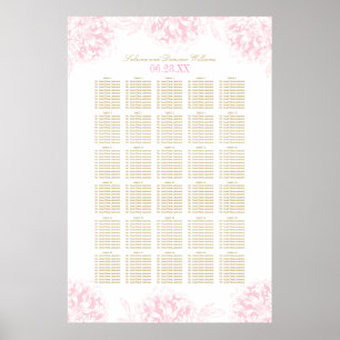 Hochzeitssitze in Rosa und Gold Poster