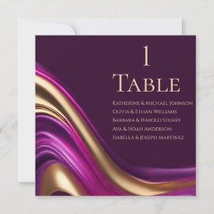 Hochzeitssitzkarte - Lila Fuchsia und Gold Einladung