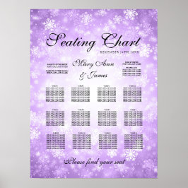 Hochzeitssitzkarte Lila Winterwunderland Poster