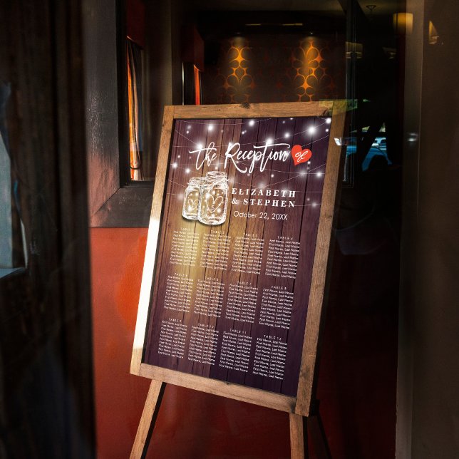 Hochzeitssitzkarte mit Mason Jars Poster (Von Creator hochgeladen)