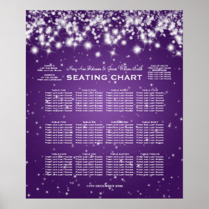 Hochzeitssitzkarte Wintersparkle Lila Poster