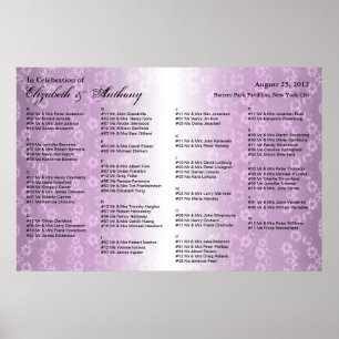 Hochzeitssitzkarten-Poster Lila floral Poster