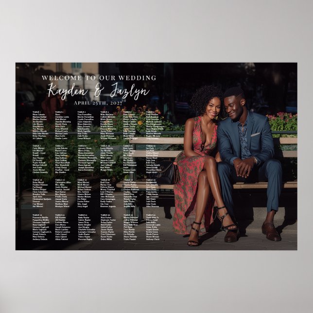 Hochzeitssitzplan für Fotos Poster (Vorne)