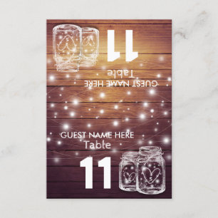 Hochzeitssitzplatz Tischnummer Mason Jar Light