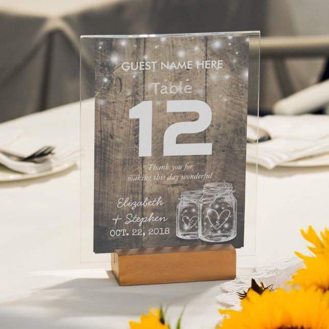 Hochzeitssitzplatz Tischnummer Mason Jar Light (Von Creator hochgeladen)