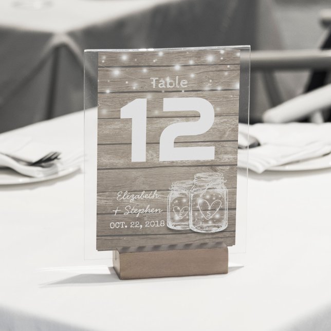 Hochzeitssitzplatz Tischnummer Mason Jar Light (Von Creator hochgeladen)