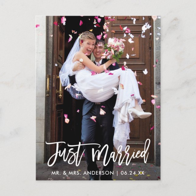 Hochzeitsskript - Foto nur verheiratet Postkarte (Vorderseite)
