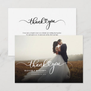 Hochzeitsskript Foto Vielen Dank Mitteilungskarte