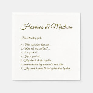 Hochzeitsskript-Namen Couple Fun Facts moos green Serviette