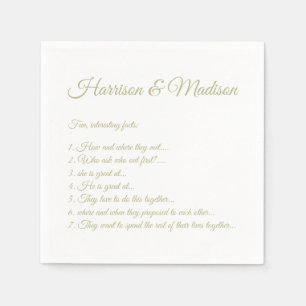 Hochzeitsskript-Namen Couple Fun Facts sage green Serviette