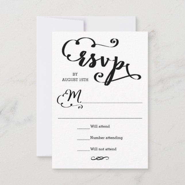Hochzeitsskript - RSVP-Karte RSVP Karte (Vorderseite)