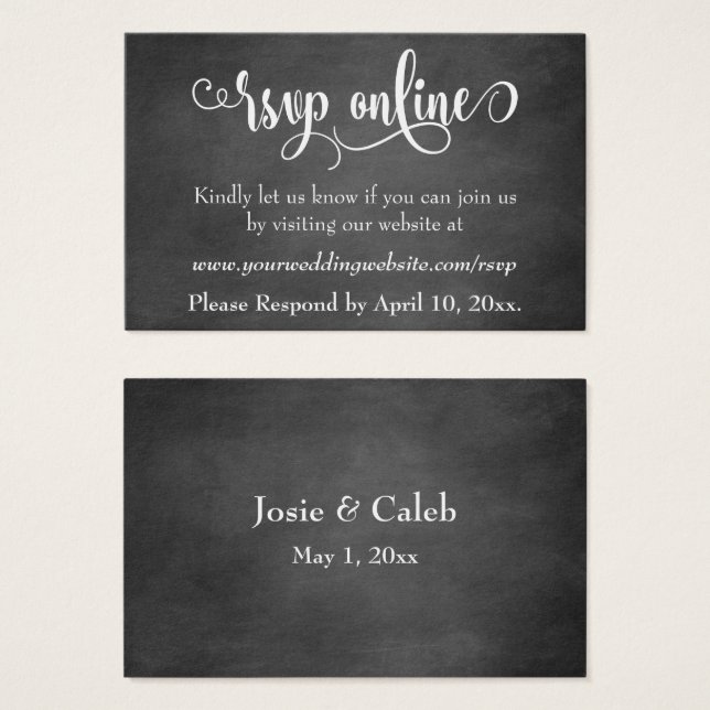 Hochzeitsskript RSVP Online einfügen über Chalkboa (Vorne & Hinten)