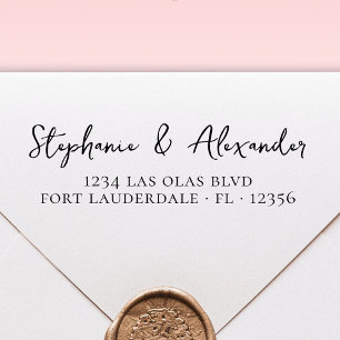 Hochzeitsskript-Rücksendeadresse Modernes Handgesc Permastempel