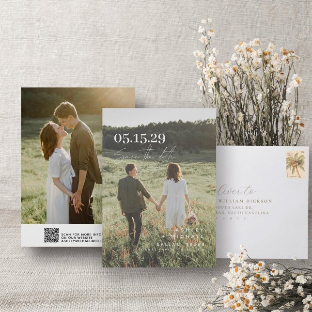 Hochzeitsskript speichern 2 Foto QR-Code Save The Date (QR Code Save the Date!)