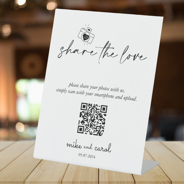 Hochzeitsskripte für das Liebe-Foto QR-Code-Zeiche Sockelschild (Von Creator hochgeladen)