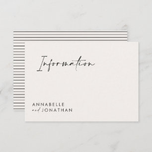 Hochzeitsskripte moderne schwarz-weiße Information Einladung