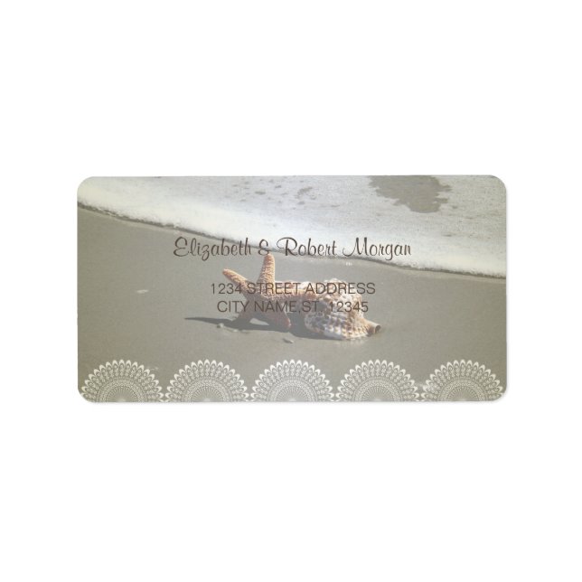 Hochzeitssommer am Strand, Hochzeitslabel Adressaufkleber (Vorne)