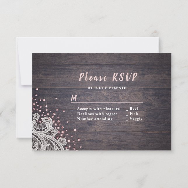 Hochzeitssommer RSVP Glitzer (Vorderseite)
