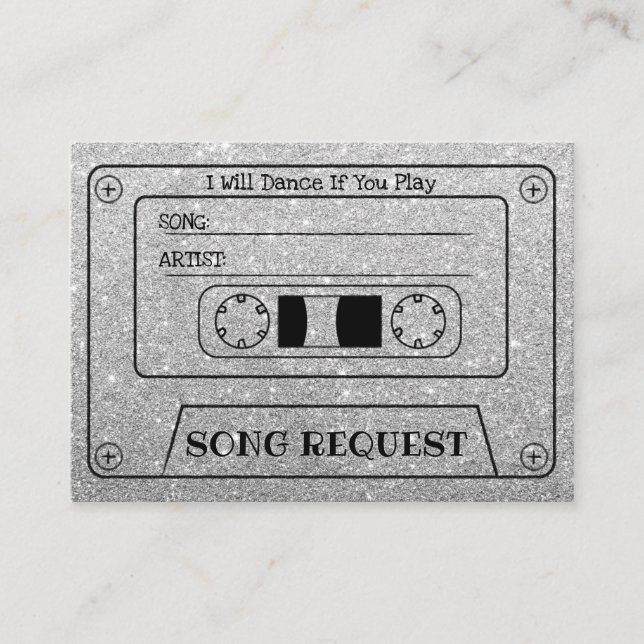 Hochzeitssong-Anfrage Moderne Silberkassette einfü Begleitkarte (Vorderseite)