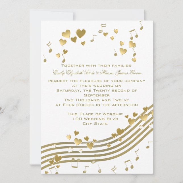 Hochzeitssong-Liebe Einladung (Vorderseite)