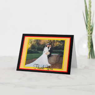 Hochzeitssonne Rotes Orange Foto Vielen Dank Karte