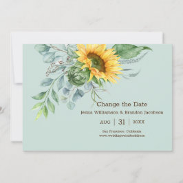 Hochzeitssonnenblume Rustikale ändern das Datum Gr Save The Date