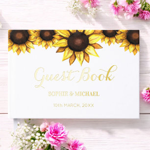 Hochzeitssonnenblume Weiß Gästebuch