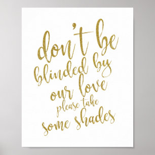 Hochzeitssonnenbrillen Geschenke Gold 8x10 Hochzei Poster