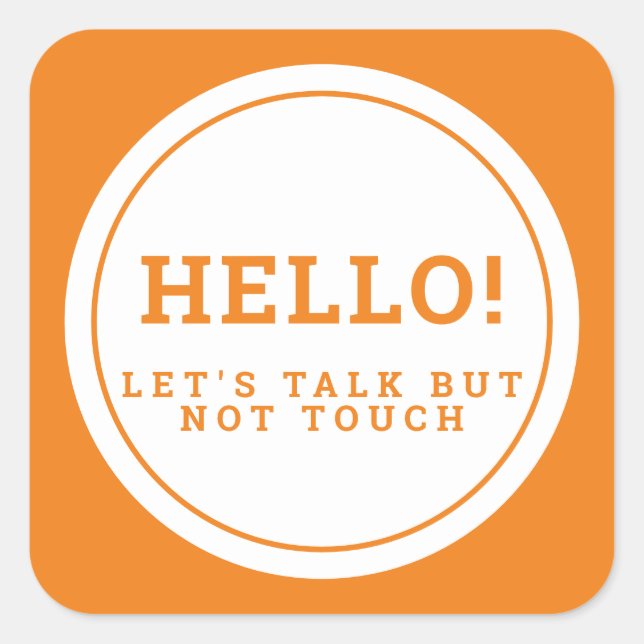 Hochzeitssozial distanzierende Gastbetreuung amber Quadratischer Aufkleber (Vorderseite)