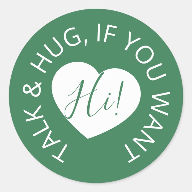 Hochzeitssozial distanzierende Gastbetreuung Grüne Runder Aufkleber (Vorderseite)