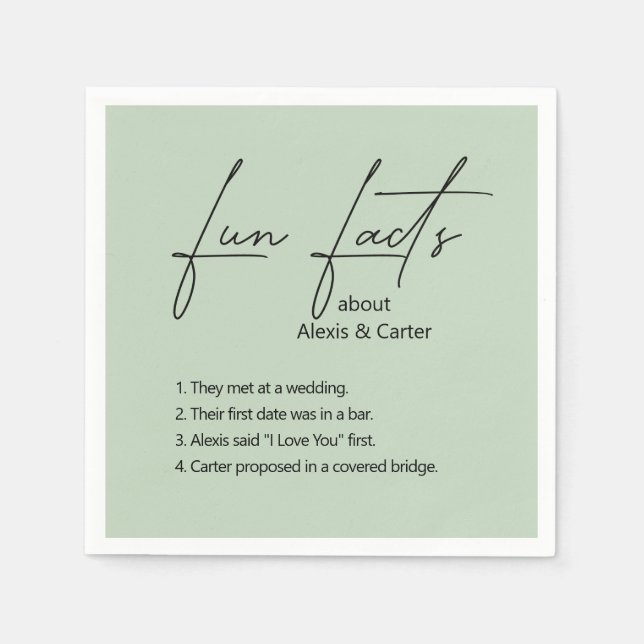 Hochzeitsspass - Fakten auf der Bildfläche Serviette (Vorderseite)