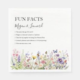 Hochzeitsspass Fakten Wildblumen Blumengarten Serviette