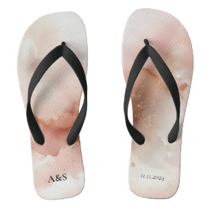 Hochzeitsspiel-Rose Goldstaub Flip Flops