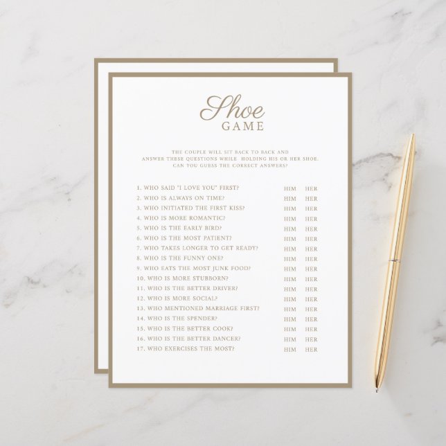 Hochzeitsspiele im modernen Stil. (Vorderseite/Rückseite Beispiel)