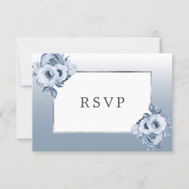 Hochzeitsstaubblütenflorale, silberne UAWG RSVP Karte